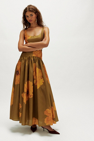 Hutch La robe imprimée Ridge en Floral Placé Olive, pour femme taille: US 2 chez Free People