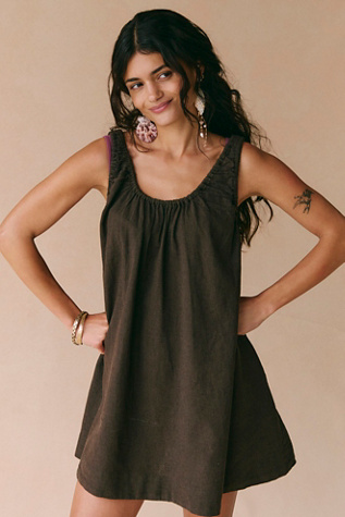 Amanda Cotton-Linen Mini by free-est at Free People in Double Espresso, Size: Small