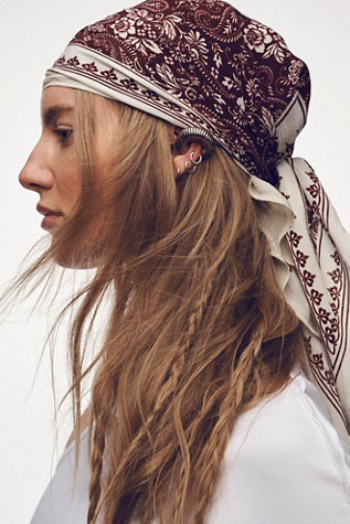 Essential Silky Triangle Bandana at Free People in So Paisley Ivory