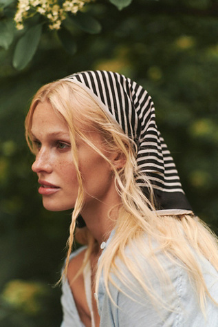 Essential Triangle Bandana at Free People in Mocha So Stripe
