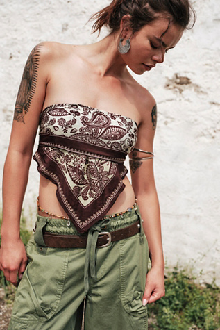 Essential Triangle Bandana at Free People in True Paisley Brown