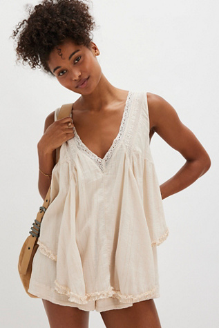 Geneva Romper by Free People in White, Size: L