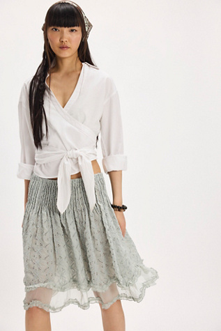 Sanderson Midi Skirt at Free People in Sky Gray, Size: Large