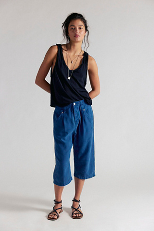 We The Free Maven Crop Harem Pants at Free People in Blue, Size: US 8