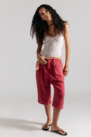 We The Free Maven Crop Harem Trousers at Free People in Berry Twist, Size: US 6