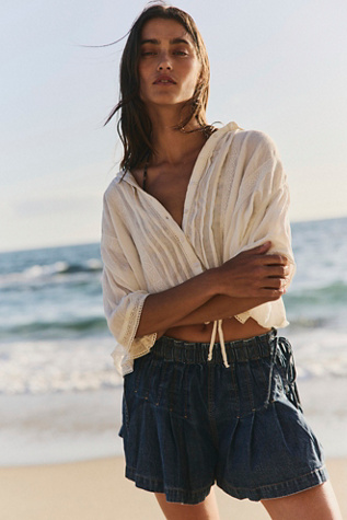 We The Free Croquet Shorties at Free People in Mid Indigo, Size: Large