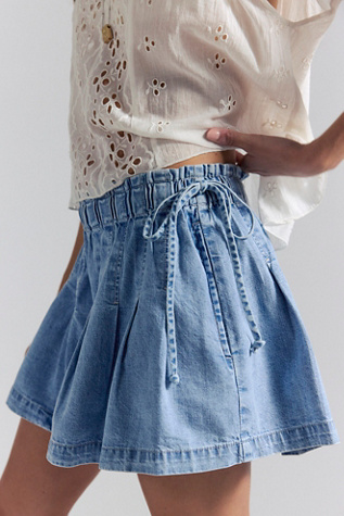 We The Free Croquet Shorties at Free People in Capri Blue, Size: Medium