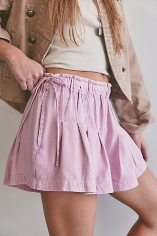 We The Free Croquet Shorties at Free People in Lilac Snow, Size: Small