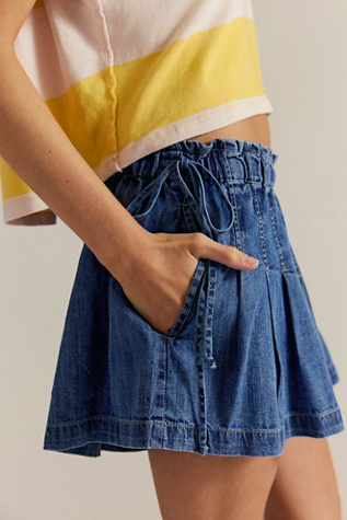 We The Free Croquet Shorties at Free People in Dark Wash, Size: XS