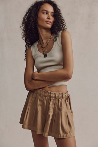 We The Free Croquet Shorties at Free People in Cashew, Size: Large