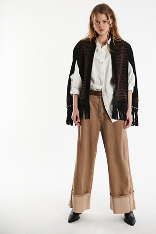 Женский топ Understated Leather x FP Suede Poncho, цвет: Коричневый — фото 4