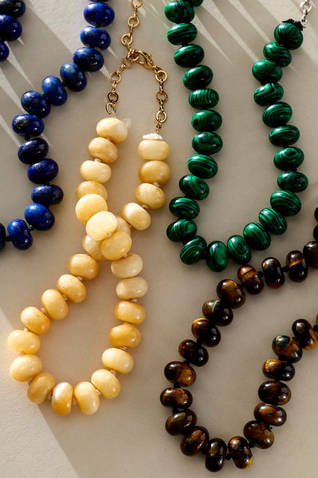 Sabina Semiprecious Beaded Stone Choker Necklace #1
