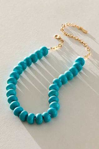 Sabina Semiprecious Stone Choker at Free People in Turquoise