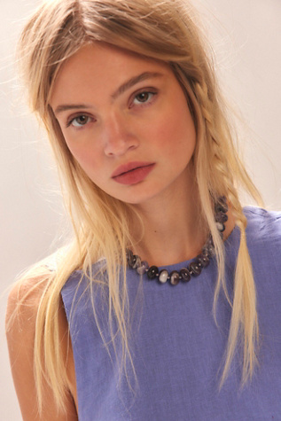 Sabina Semiprecious Stone Choker at Free People in Amethyst