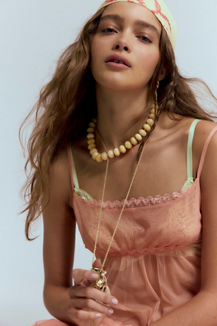 Sabina Stone Choker by Ariana Ost at Free People in Yellow