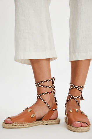 Wander Wrap Espadrilles by Free People in Brown, Size: US 7