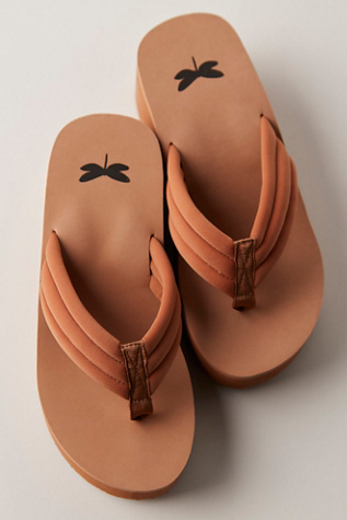 Poolside Wedge Thongs by Free People in Tan, Size: US 9.5