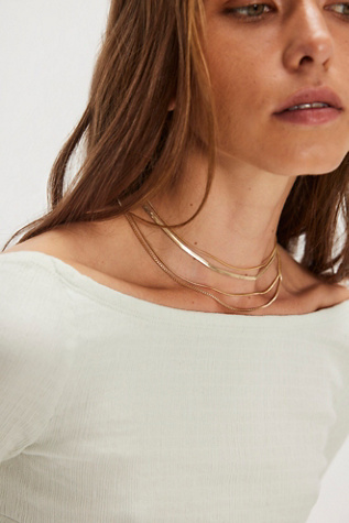 Who I Am Layer Choker by Free People in Gold