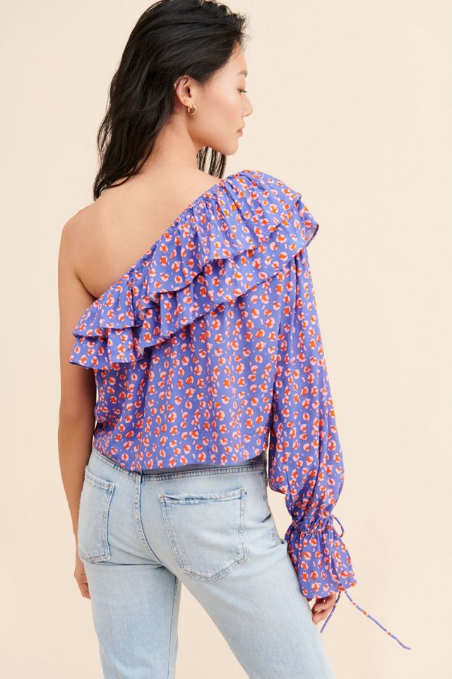 Rue Stiic One-Shoulder Leopard Blouse #1