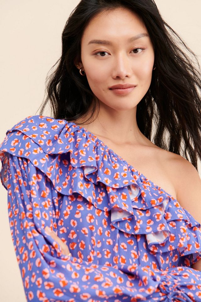 Rue Stiic One-Shoulder Leopard Blouse | Free People