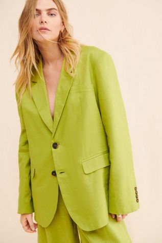 Alexandra Bueno Water Lili Linen Blazer