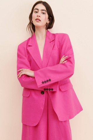 Alexandra Bueno Water Lili Linen Blazer