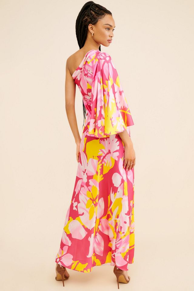 Mandira Wirk One Shoulder Floral Gown #1