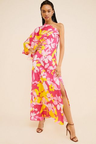 Mandira Wirk One Shoulder Floral Gown
