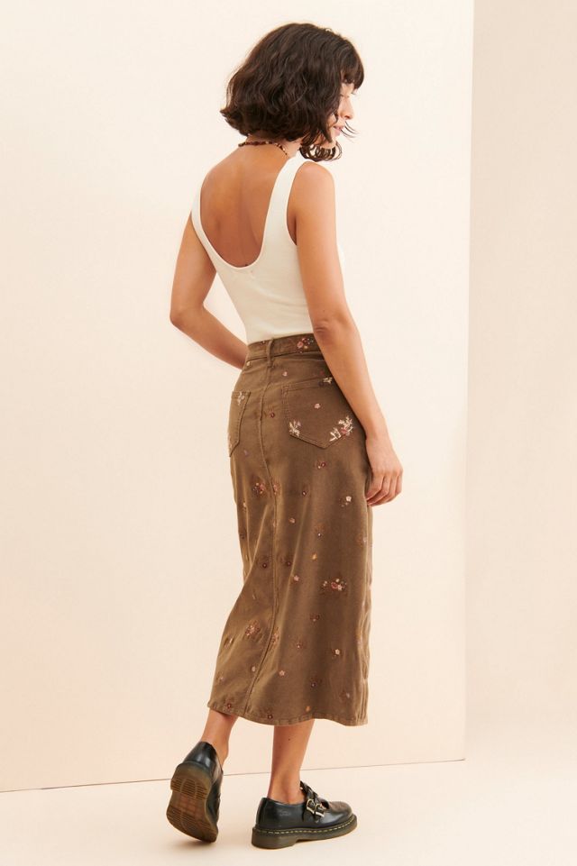 Driftwood Piper Embroidered Skirt #1