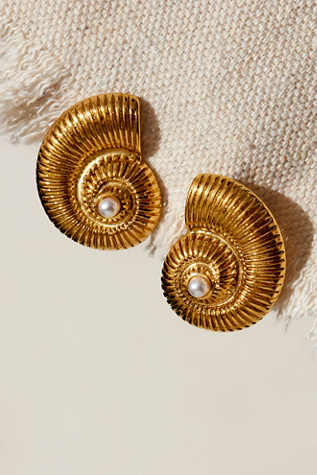TCB Shell Earrings by The Crystal Boutique at Free People in White