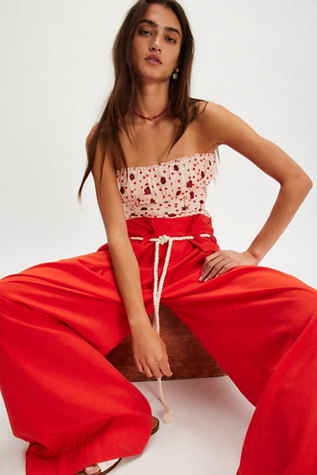 Scottie Printed Tube Top at Free People in Tea Combo, Size: XL