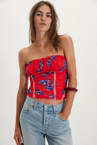 Scottie Printed Tube Top at Free People in Red, Size: M