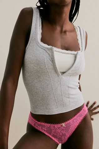 Ready To Go Bikini Undies by Intimately at Free People in Pink, Size: M