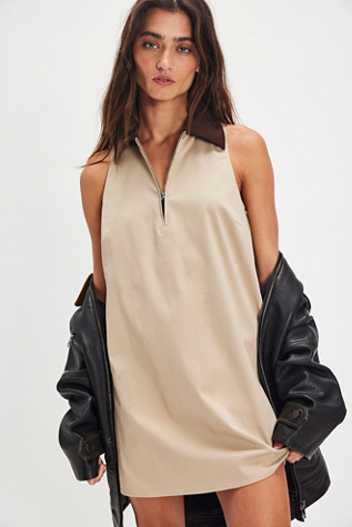 SER.O.YA Jiles Mini Dress at Free People in Tan, Size: XS