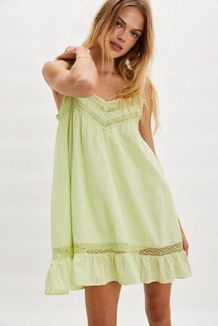 Sabrina Mini Slip by Intimately at Free People in Green, Size: S