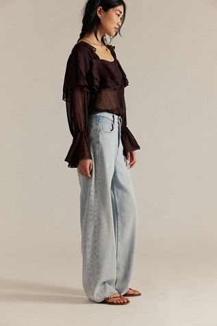 We The Free Truro Baggy Puddle Jeans at Free People in Light Wash, Size: 27