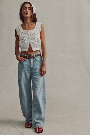 We The Free Truro Baggy Puddle Jeans at Free People in Light Wash, Size: 29