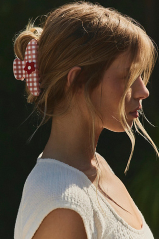 Larson Jumbo Claw Clip by Free People in Red