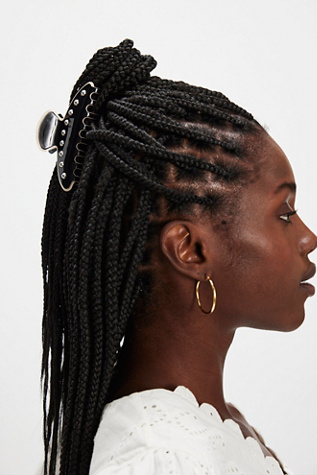 Larkin Studded Claw Clip at Free People in Black & Silver