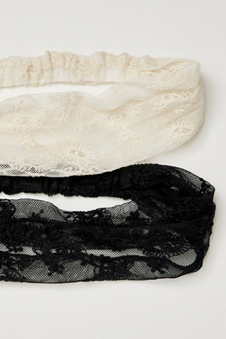 Christine Lace Soft Headband at Free People in Black