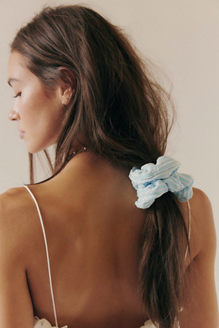 Capri Printed Scrunchie at Free People in Sky Blue