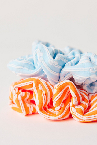 Capri Printed Scrunchie by Free People in Orange