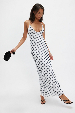 AFRM Romy Maxi Dress at Free People in Blanc Dot, Size: XS