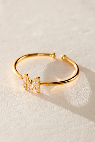 Brenda Grands Shiny Initial Ring at Free People in Gold