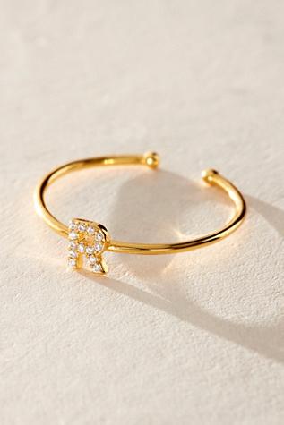 Brenda Grands Shiny Initial Ring at Free People in Gold