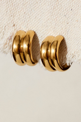 Brenda Grands Twin Hoops at Free People in Gold