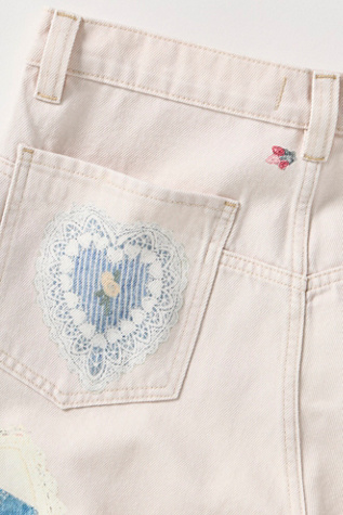 We The Free Tinsley Printed Jeans at Free People in White, Size: 28