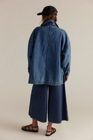 We The Free Madison City Pinstripe Denim Jacket