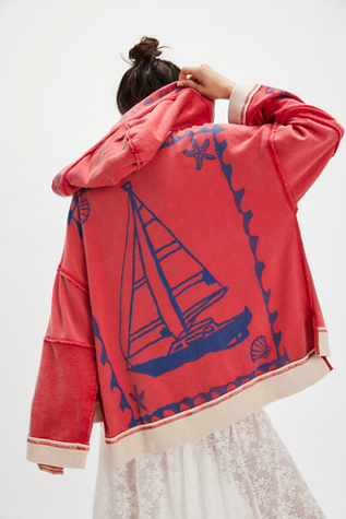 Seashell Cardi by We The Free at Free People in Red, Size: XL