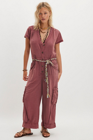 Hit The Coast Coveralls by Free People in Pink, Size: M